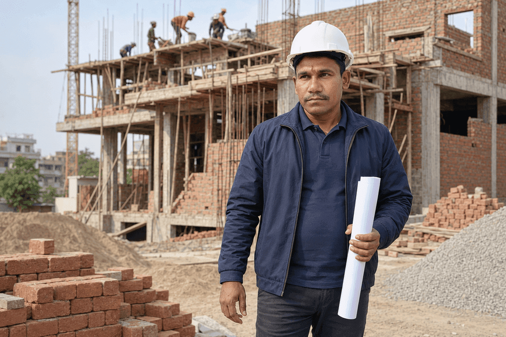 Shyam Kumar, lead supervisor on site in Muzaffarpur